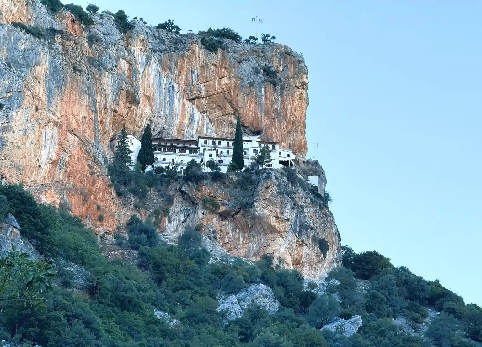Eloni Monastery seen from below from the country road